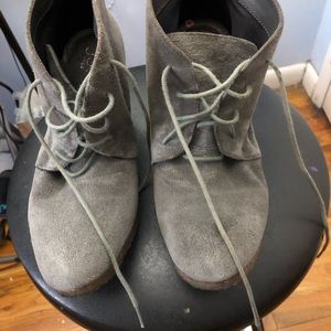 Joe fresh These are wooden heel grey  shoes may run a bit small. Your discretion